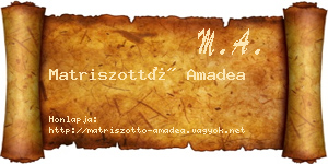 Matriszottó Amadea névjegykártya